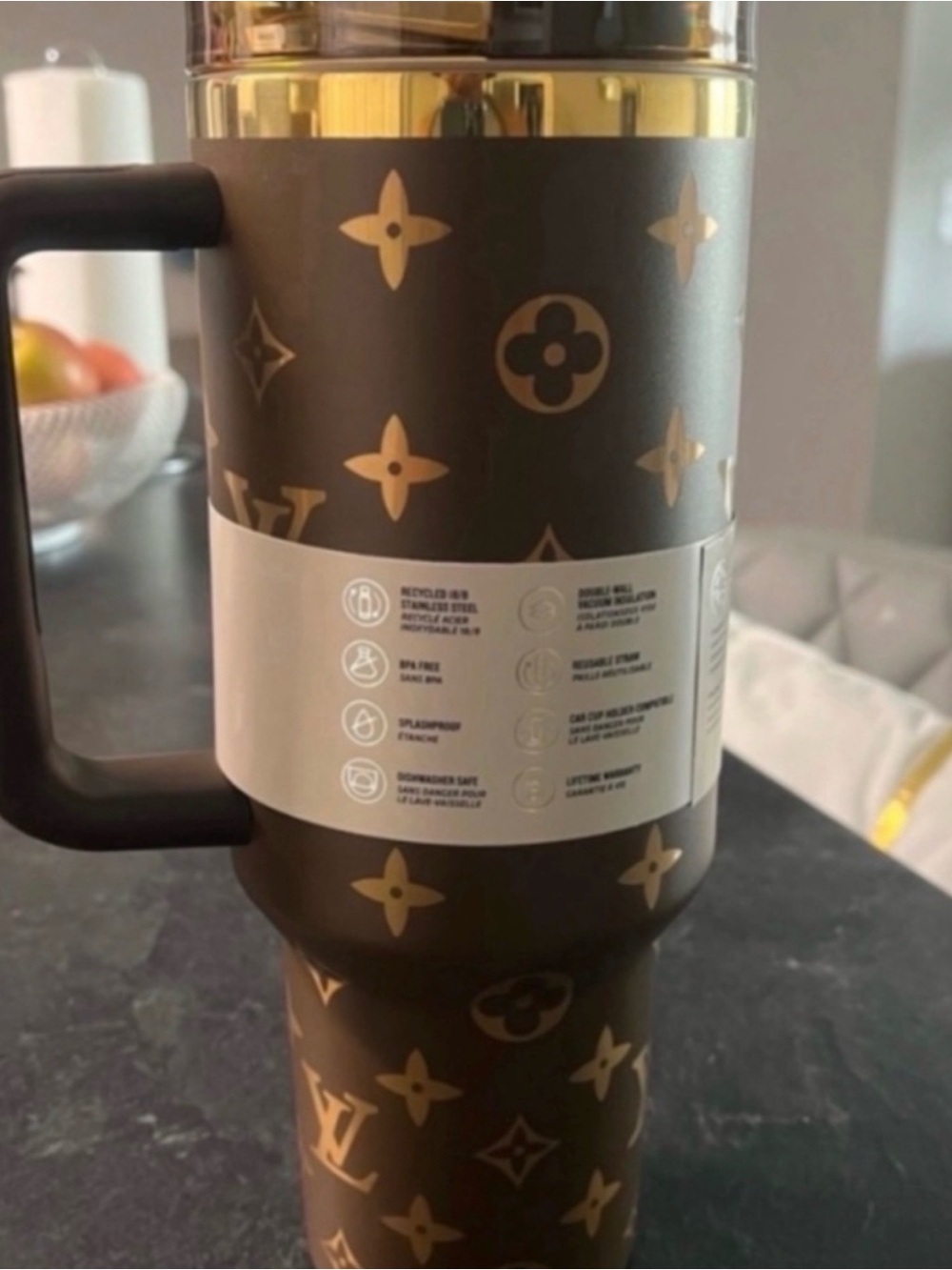 Stanley Chocolate Brown Gold 40 OZ Quencher Tumbler NEW IN BOX - Picture 5 of 5
